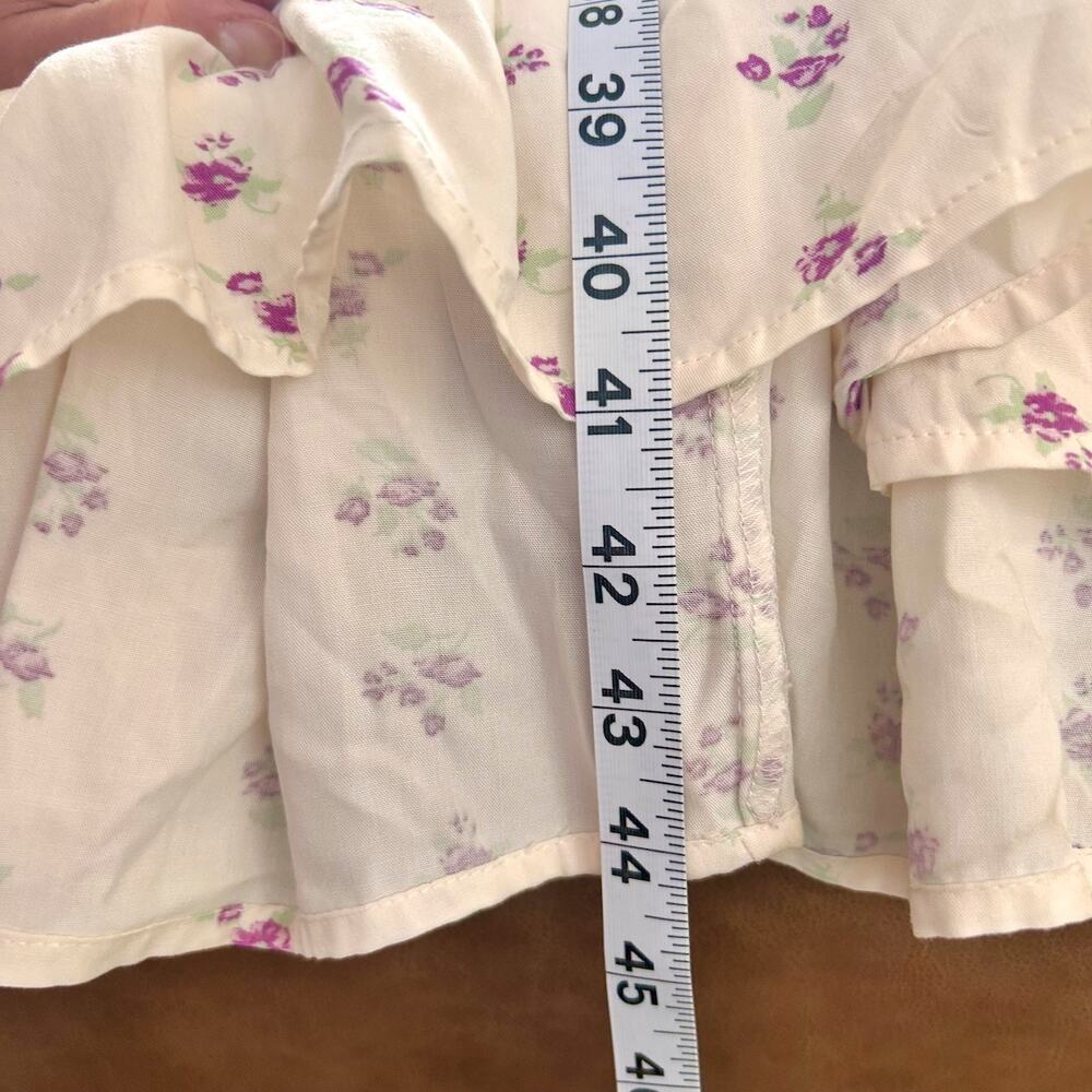 Milk Maid Ruffles Cottagecore Dainty Floral High-Low Tiered Maxi Dress M - Picture 11 of 13